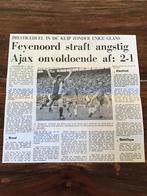 Voetbal krantenartikel Feyenoord Ajax oktober 1974, Ophalen of Verzenden, Ajax