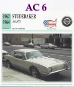 Ac6 autokaart studebaker avanti ( 1962 - 1964 ), Ophalen of Verzenden, Zo goed als nieuw, Auto's