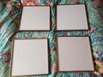 Set van 4 goudkleurige fotolijsten, 30 x 30 cm, als nieuw, Minder dan 50 cm, Metaal of Aluminium, Ophalen of Verzenden, Zo goed als nieuw