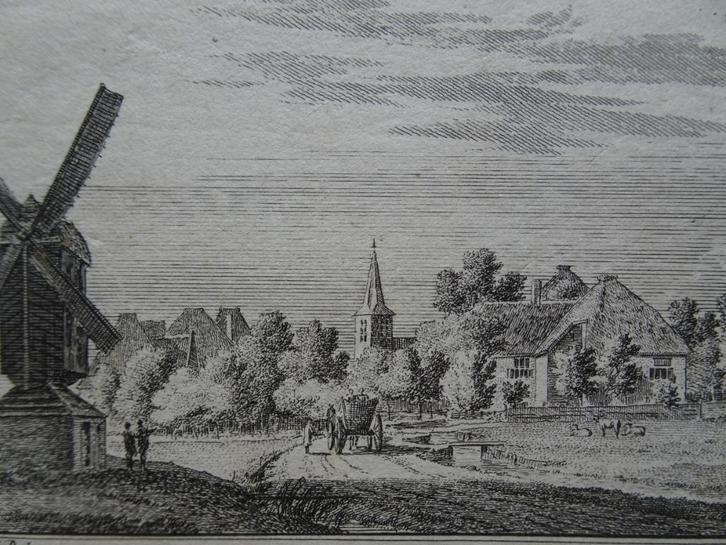 Kopergravure t Dorp Hauwert Medemblik 1726, Hendrik Spilman, Antiek en Kunst, Kunst | Etsen en Gravures, Verzenden