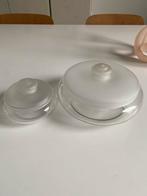 Leerdam glazen koektrommel set, Ophalen of Verzenden, Rond, Glas