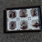 eiken dienblad met tegeltjes, Huis en Inrichting, Ophalen of Verzenden, Zo goed als nieuw, Rechthoekig, Hout