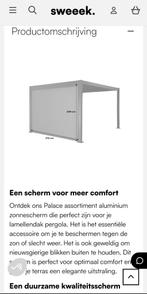 Nieuw Sweeek Pergola Palace 3x3m  screen zonnescherm, Ophalen of Verzenden