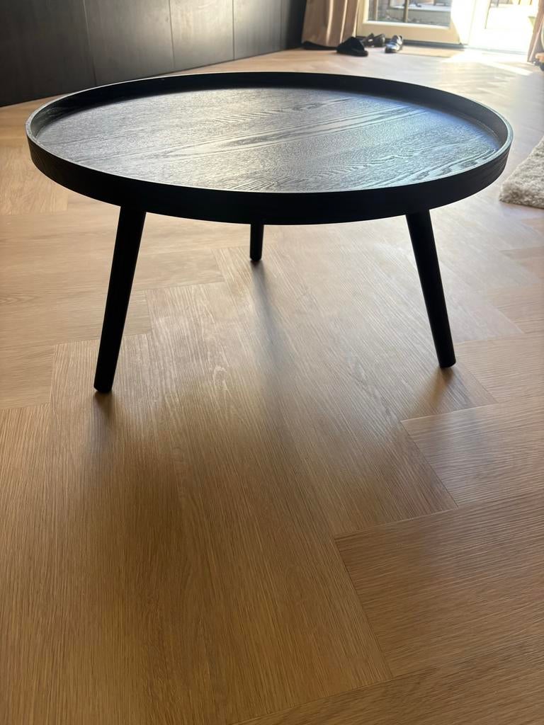 Woood Mesa bijzettafel L hout zwart - Ø 60 cm, Gebruikt, Rond, 55 tot 75 cm, Hout