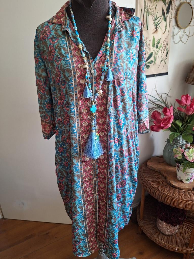 Jurk maat s m met zakken ibiza boho style, Ophalen of Verzenden, Zo goed als nieuw, Overige kleuren, Onder de knie