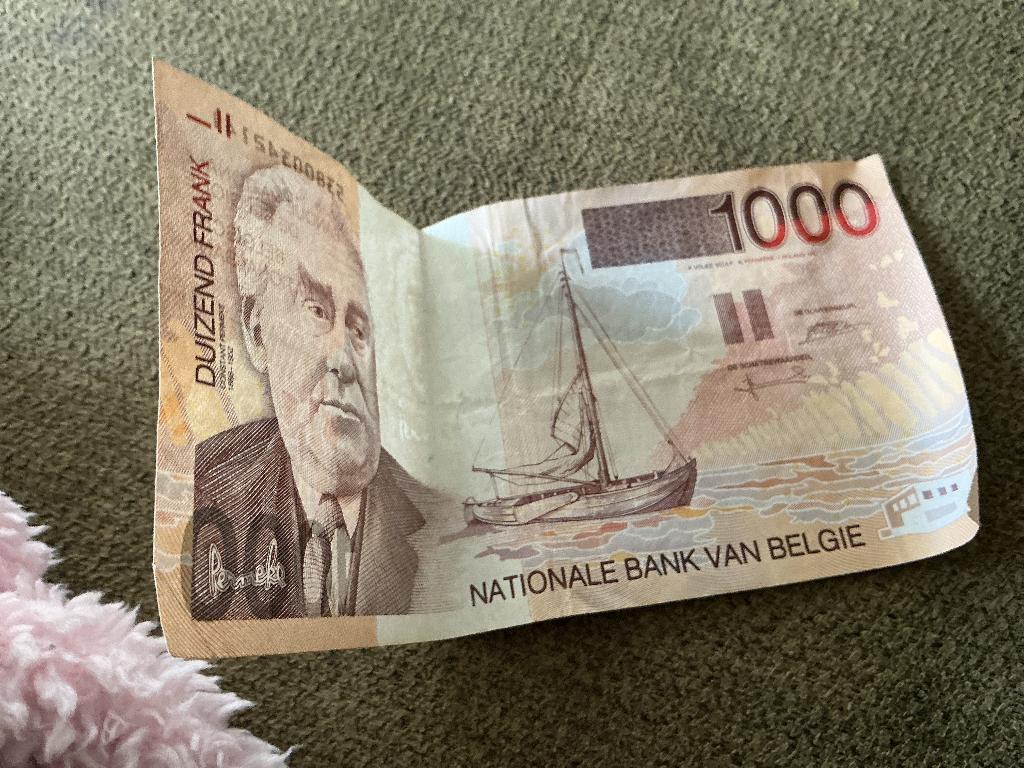Duizend Frank Bon van België, Ophalen of Verzenden, Papier, Losse munt