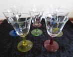 8 art deco wijnglazen, Verigord glaswerk België, Antiek en Kunst, Ophalen of Verzenden