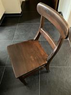 3 Authentieke houten keukenstoelen, Ophalen, Gebruikt, Hout, Drie