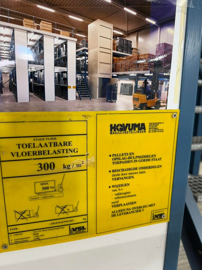 Grootvak stellingen / entresolvloer magazijnstelling 2-laags, Ophalen