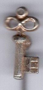 Sleutel zilverkleurig speldje ( M_052 ), Verzenden, Nieuw, Merk, Speldje of Pin