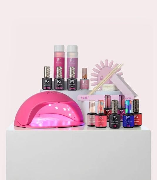 Zeer luxe set van Pink gellac met veel accesoires., Ophalen of Verzenden, Zo goed als nieuw, Overige kleuren, Handen en Nagels