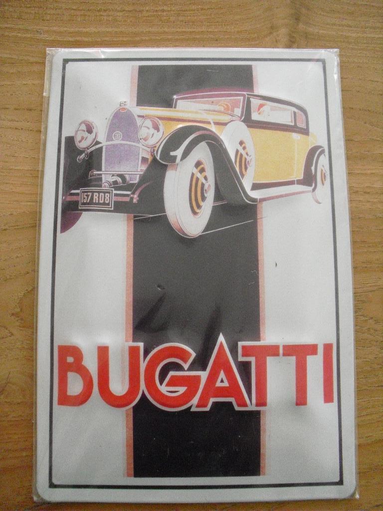 TE KOOP NIEUWE METALEN BUGATTI  AUTO PLAAT, Verzamelen, Ophalen, Nieuw, Reclamebord