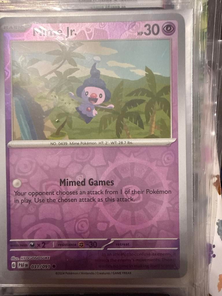 Mime Jr. Pokémon kaart 031/091, Ophalen of Verzenden, Gebruikt, Losse kaart, Foil