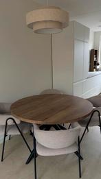 Ronde japandi eettafel 130x130, Ophalen, 100 tot 150 cm, Rond, Zo goed als nieuw