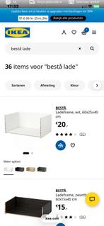 IKEA Besta lade hoogglans front met geleiders (2 stuks), 1 of 2 laden, Ophalen of Verzenden, Gebruikt, Kunststof
