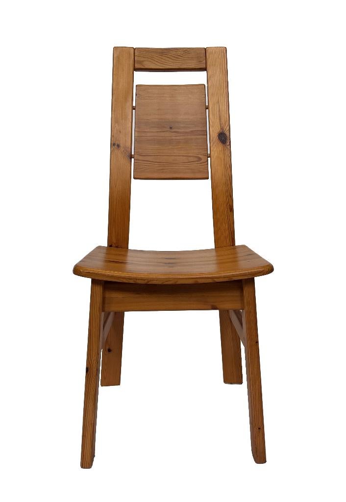 Vintage set van vier eetkamerstoelen Fins Design Laukaan Puu, Bruin, Vintage, Zo goed als nieuw, Vier