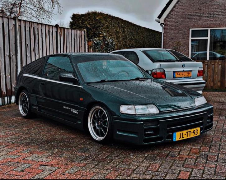 Honda CRX 1989, 1.6 Vtec bomvol mods!, Auto's, Honda, Particulier, CRX, Benzine, Coupé, Handgeschakeld, Geïmporteerd, Groen, Zwart