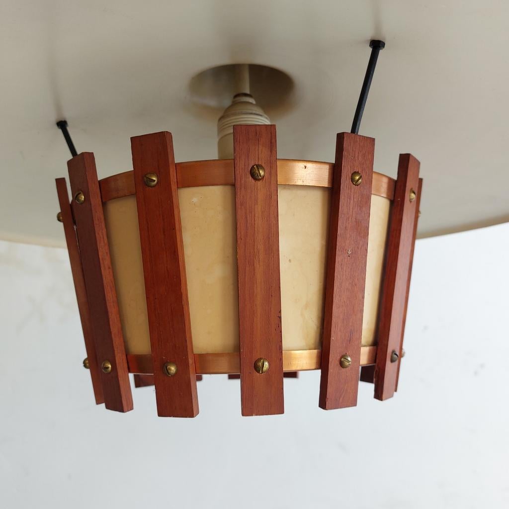 Vintage koperen hanglamp, Ophalen, Overige materialen, Gebruikt, Onbekend