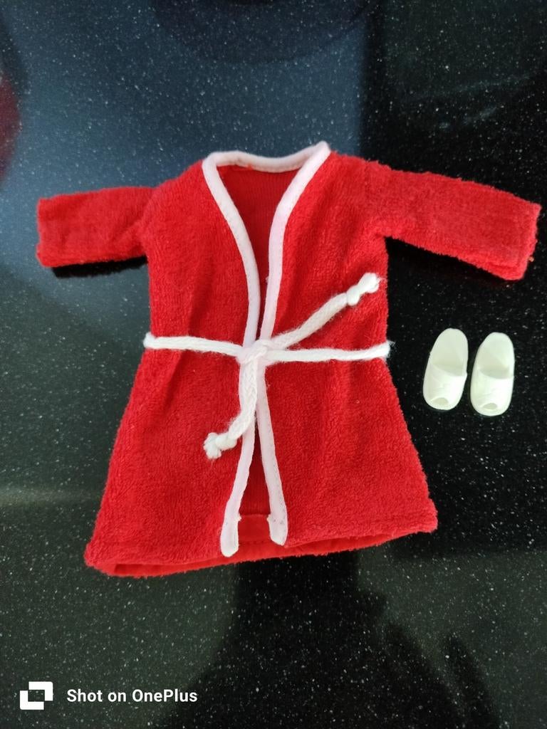 Sindy Vintage Cosy Wrap Rode Badjas met Slippers, Ophalen of Verzenden, Gebruikt, Overige typen