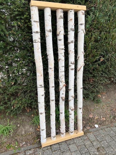 2 x Roomdivider berkenhout zwaar degelijk sfeervol, Ophalen, Zo goed als nieuw