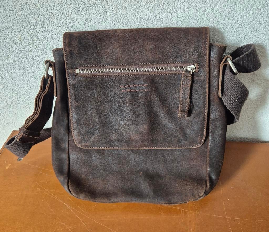 Leonard Heyden tas - Bruin leren schoudertas, Overige merken, Gebruikt, Bruin, Ophalen of Verzenden