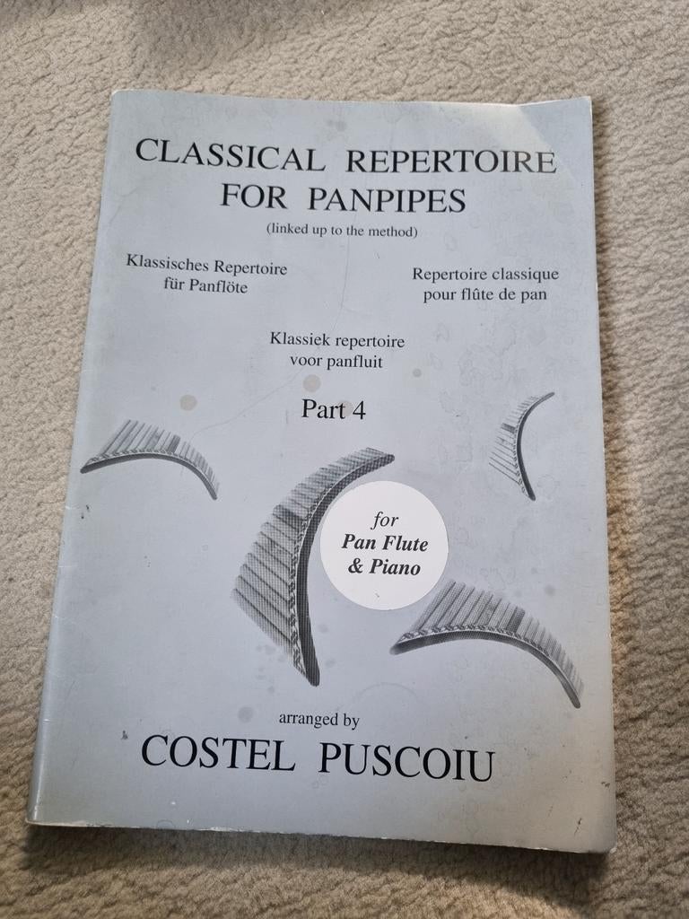 Notenschrift, klassieke repertoire, piano en panfluit., Gebruikt, Klassiek, Les of Cursus, Ophalen of Verzenden