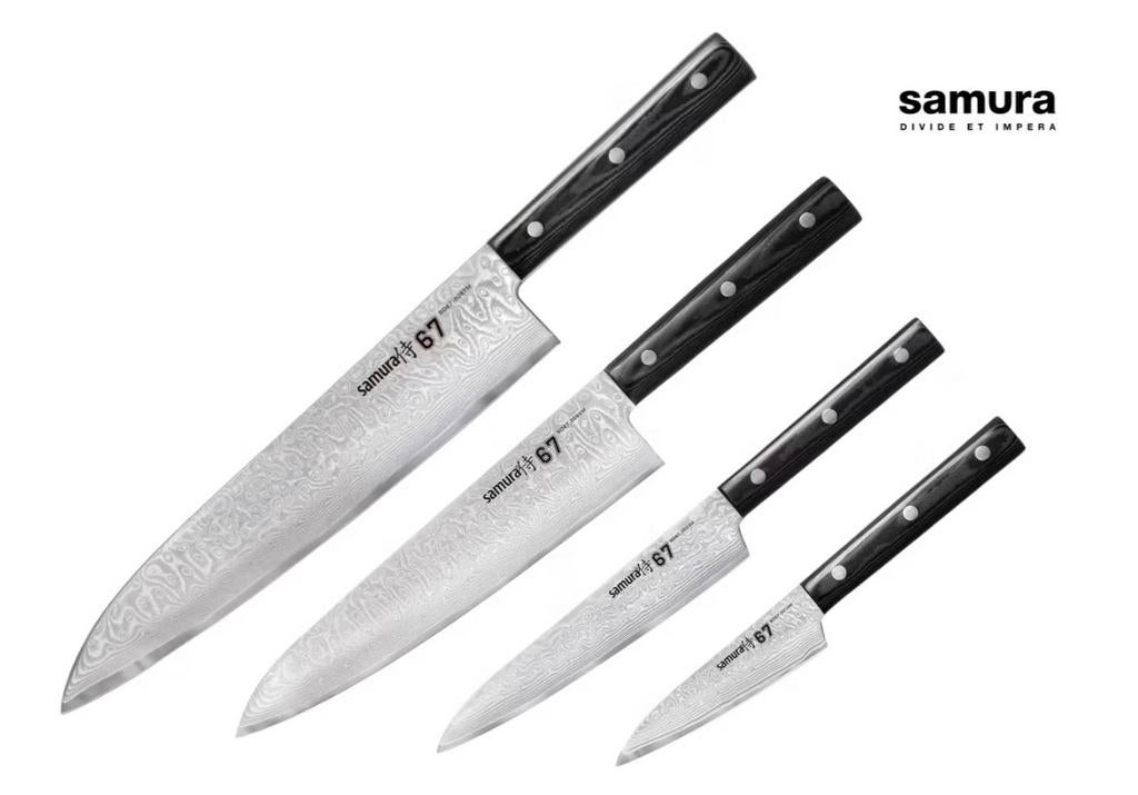 Samura 4-delige Damascus 67 Series Messenset samura - NIEUW, Ophalen of Verzenden, Zo goed als nieuw, Rvs of Chroom