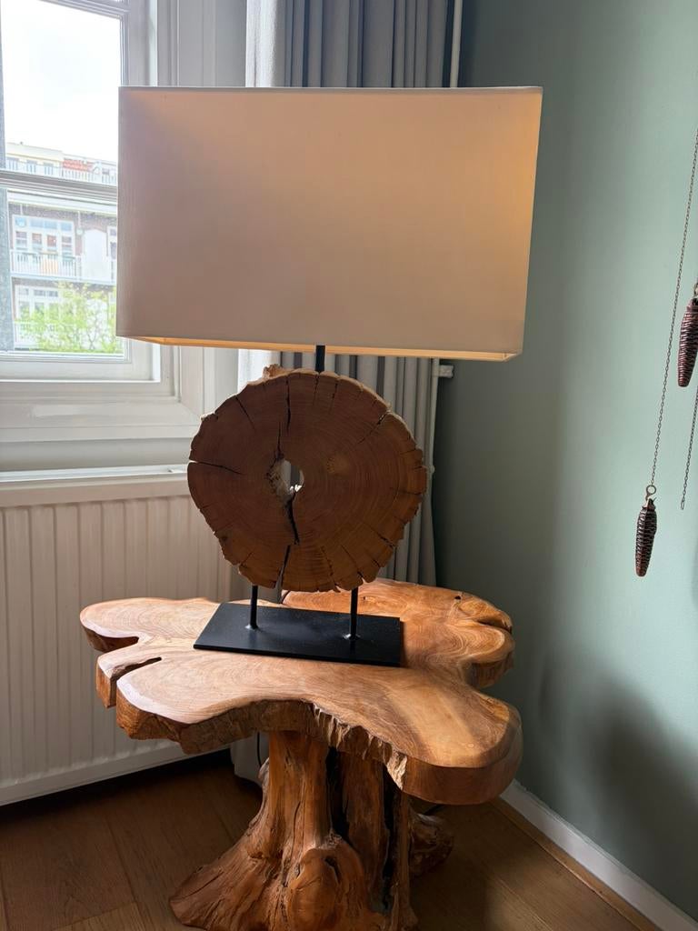 Lamp met sier hout, Ophalen, Gebruikt, Hout, 50 tot 75 cm
