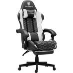 Gamestoel-Gamestoel met Voetsteun - Gaming stoel-Wit-150 kg, Ophalen, Gaming bureaustoel, Wit, Nieuw