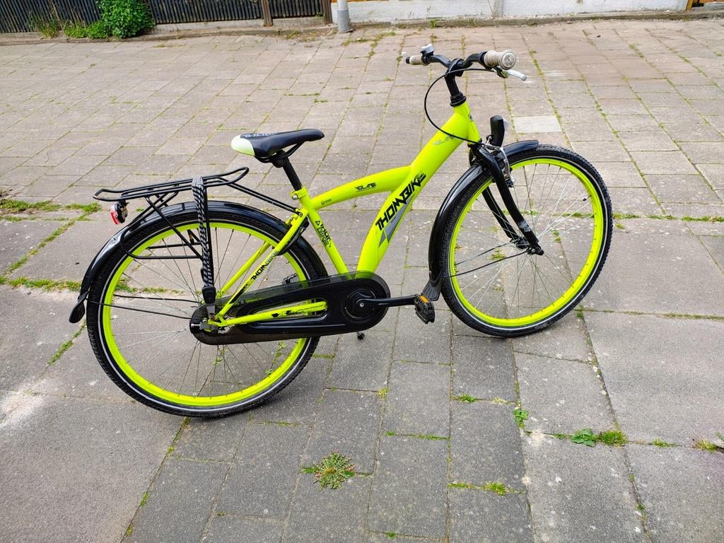 Jongensfiets Volare ThomBike Neon Geel met 24 inch banden, Ophalen, Volare, Handrem, Gebruikt
