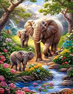 Diamond Painting Olifant meerkleurig 50x40cm, Ophalen of Verzenden, Nieuw, Knutselwerk