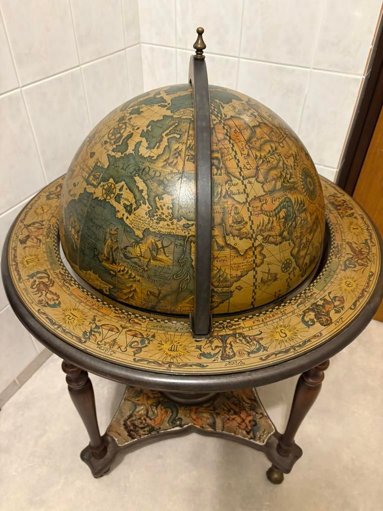 Antieke bar globe drank wereldbol globebar barglobe, Ophalen, Zo goed als nieuw