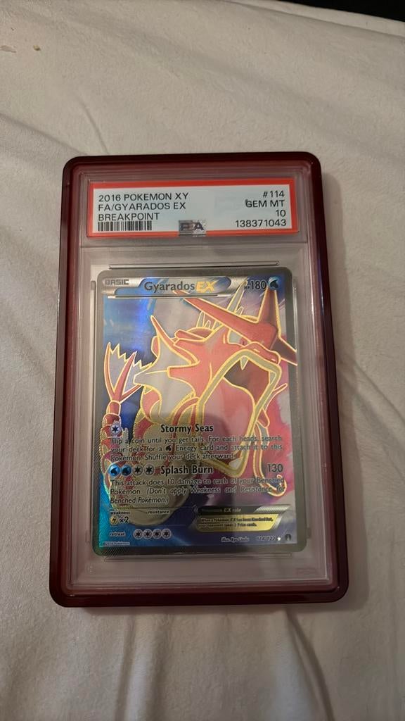 2016 pokemon XY FA/GYARADOS EX BREAKPOINT PSA10, Ophalen of Verzenden, Zo goed als nieuw