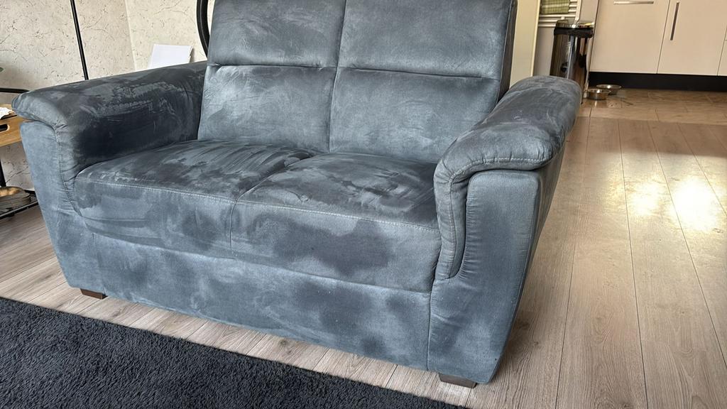 2x Comfortabele 2-zits bank, grijs, Ophalen, Gebruikt, 150 tot 200 cm, Tweepersoons