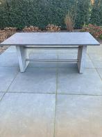Tuintafel van beton en rvs afmeting 90 cm x 180 cm, Tuin en Terras, Tuintafels, Ophalen, Zo goed als nieuw, Rechthoekig, Overige materialen
