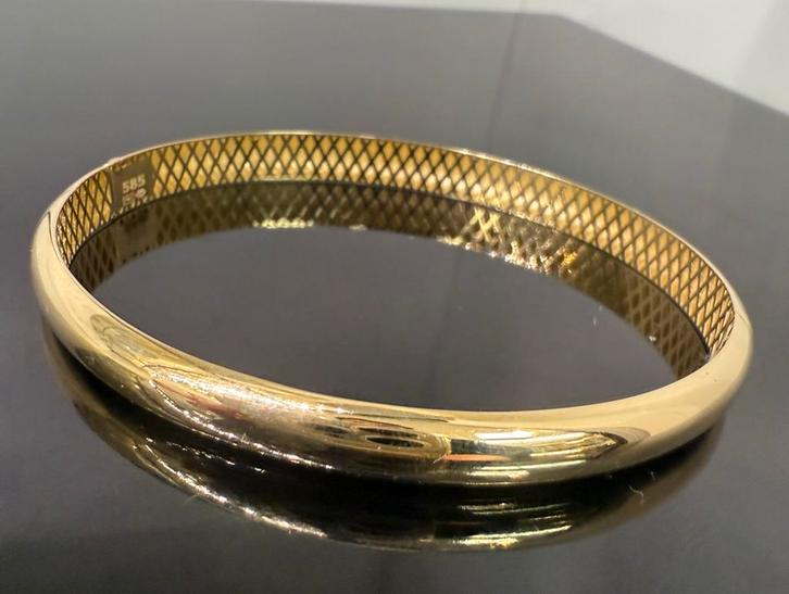 Prachtige 14 karaats gouden slaven armband, Sieraden, Tassen en Uiterlijk, Armbanden, Nieuw, Goud, Ophalen of Verzenden