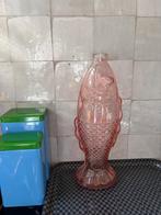 Roze vintage karaf/vaasje in de vorm van een vis, Overige kleuren, Ophalen of Verzenden, Minder dan 50 cm, Glas