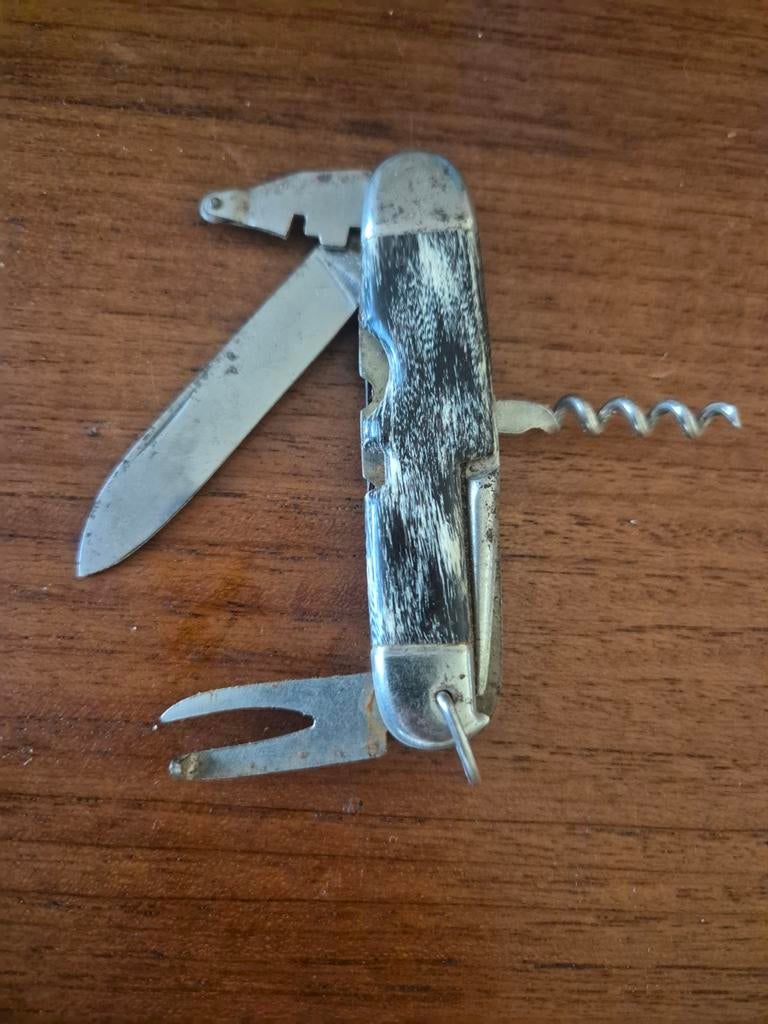 Vintage Zakmes met Kurkentrekker en Flesopener, Antiek en Kunst, Antiek | Gereedschap en Instrumenten, Ophalen of Verzenden