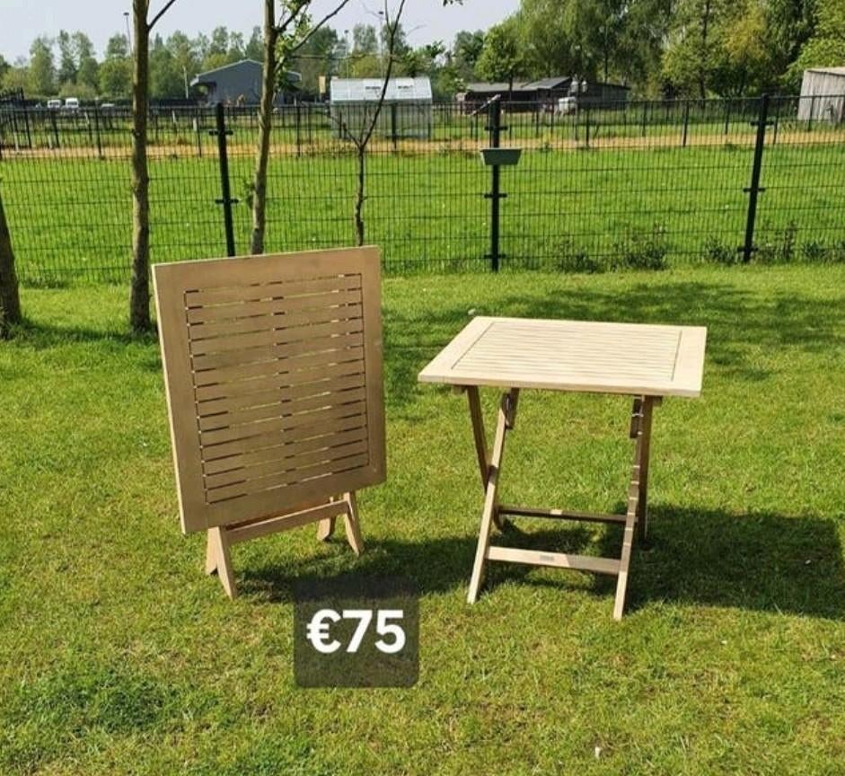 ACACIA HOUTEN INKLAPBARE TUINTAFEL balkontafel van €189 nu, Ophalen, Nieuw