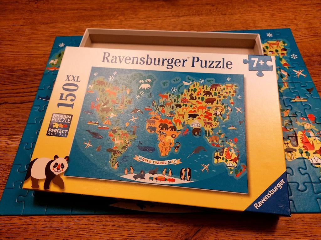 Ravensburger Wereldkaart Dieren Puzzel XXL 150 Stukjes, Ophalen of Verzenden, Meer dan 50 stukjes, Zo goed als nieuw, 6 jaar of ouder