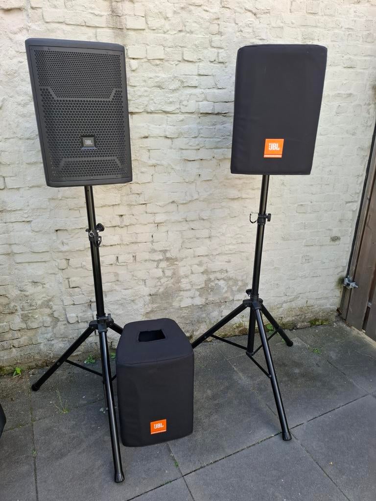 JBL PRX710 set (2x) + hoezen + statieven – topstaat, Audio, Tv en Foto, Luidsprekers, Ophalen, Gebruikt, JBL, Overige typen