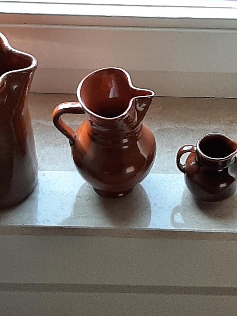 🏺Vintage: Wijnkan bierkroes + melkkan keramiek🏷️€4,- p/s, Antiek en Kunst, Antiek | Keramiek en Aardewerk, Ophalen of Verzenden