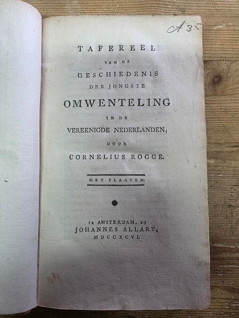 Antiek boek 1796 – Bataafse Revolutie – met gravures & kaart, Antiek en Kunst, Ophalen of Verzenden