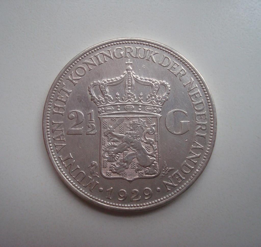 2,5 Gulden 1929 - zilver -, Postzegels en Munten, Munten | Nederland, Ophalen, Koningin Wilhelmina, 2½ gulden, Zilver