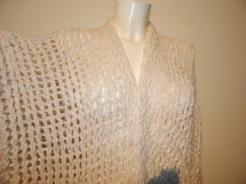 Kiro by Kim grof open gebreid vest parelemoer look glitter, Overige kleuren, Verzenden, Maat 46/48 (XL) of groter, Zo goed als nieuw