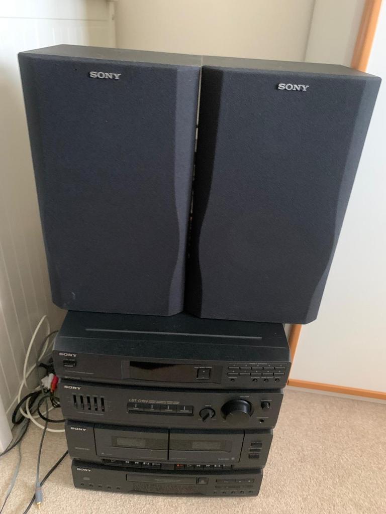 Vintage Sony midi toren inclusief boxen, Ophalen, Gebruikt, Cassettedeck, Microset