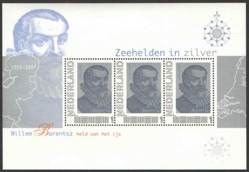 Postzegels Nederlandse Zeehelden: Willem Barentsz, Postzegels en Munten, Ophalen of Verzenden, Na 1940, Postfris
