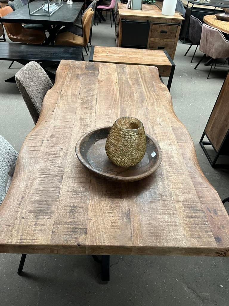 Magazijn leegverkoop nieuwe boomstamtafel mangohout matrix, Huis en Inrichting, Woonaccessoires | Overige, Hout, Nieuw, Ophalen of Verzenden