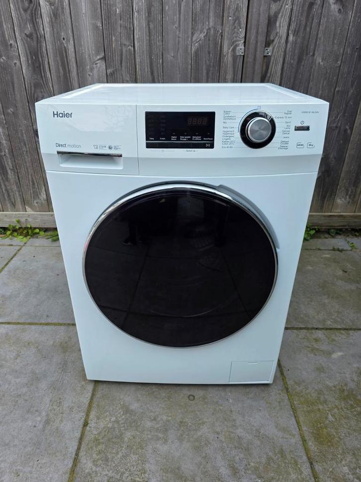 Haier HW80-B14636 (8kg/1400t) - Slechts 2 jaar gebruikt!, Witgoed en Apparatuur, Wasdrogers, Gebruikt, Condens, Voorlader, 8 tot 10 kg