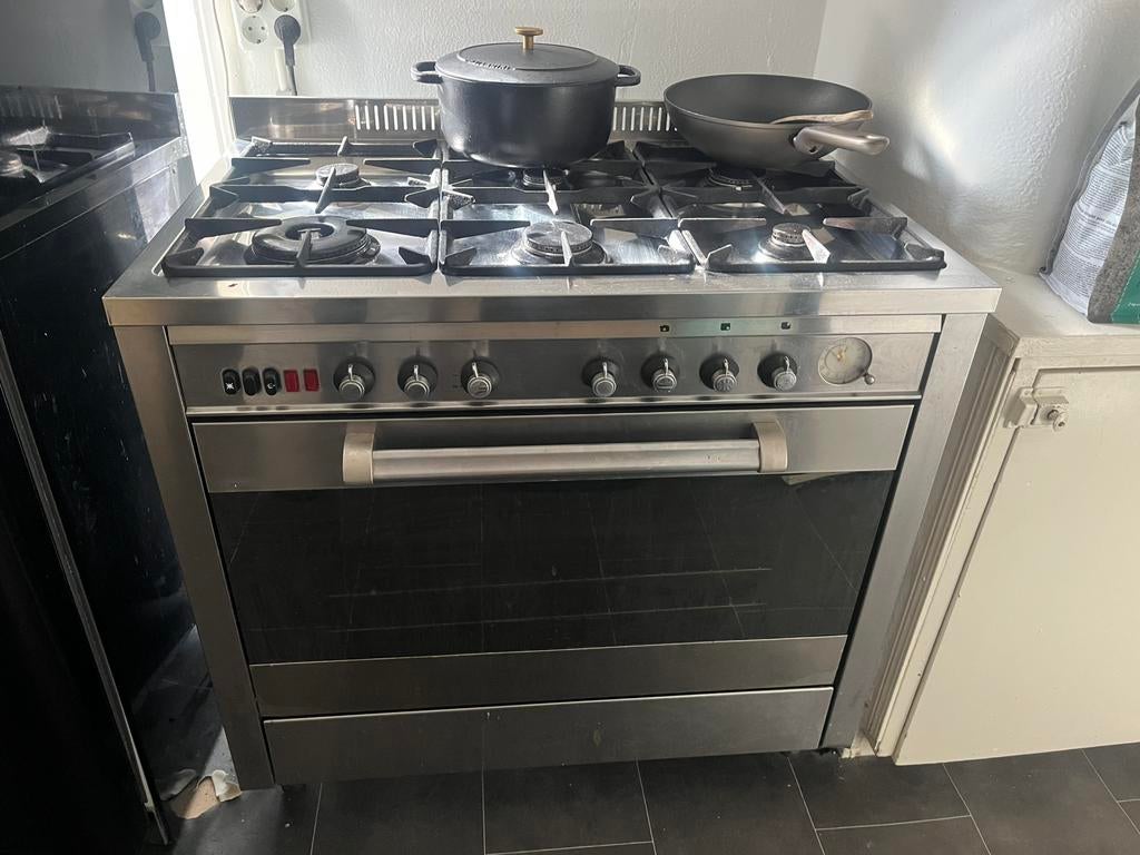 6 pits gasfornuis, 60 cm of meer, Ophalen of Verzenden, Zo goed als nieuw, Gas